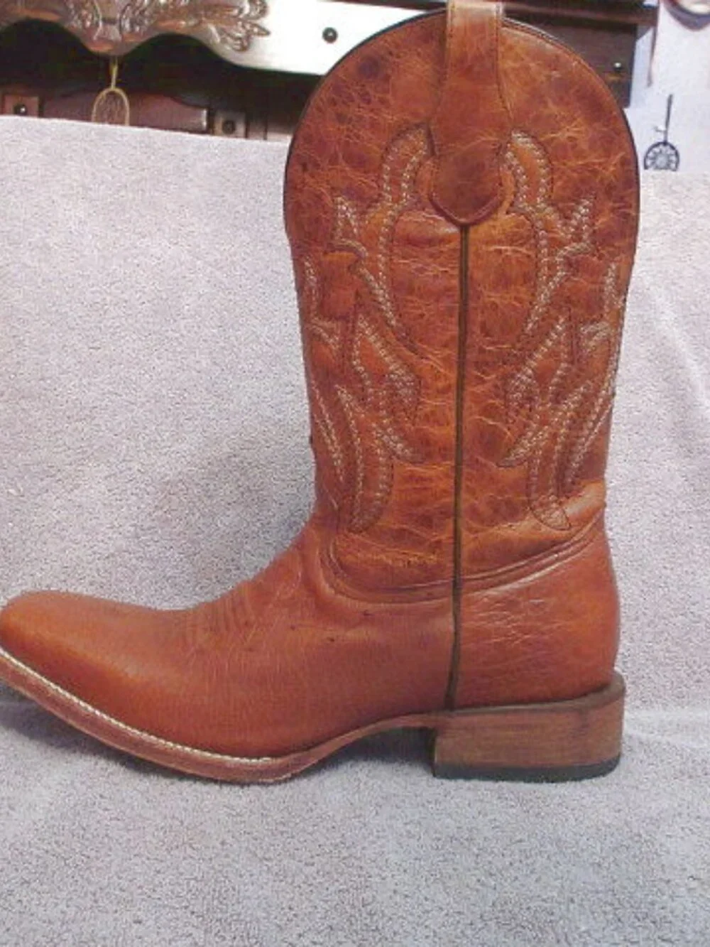 Circle G Mens Exotic Leather Cowboy Boots Size 9.5D Smooth Ostrich Botas Western